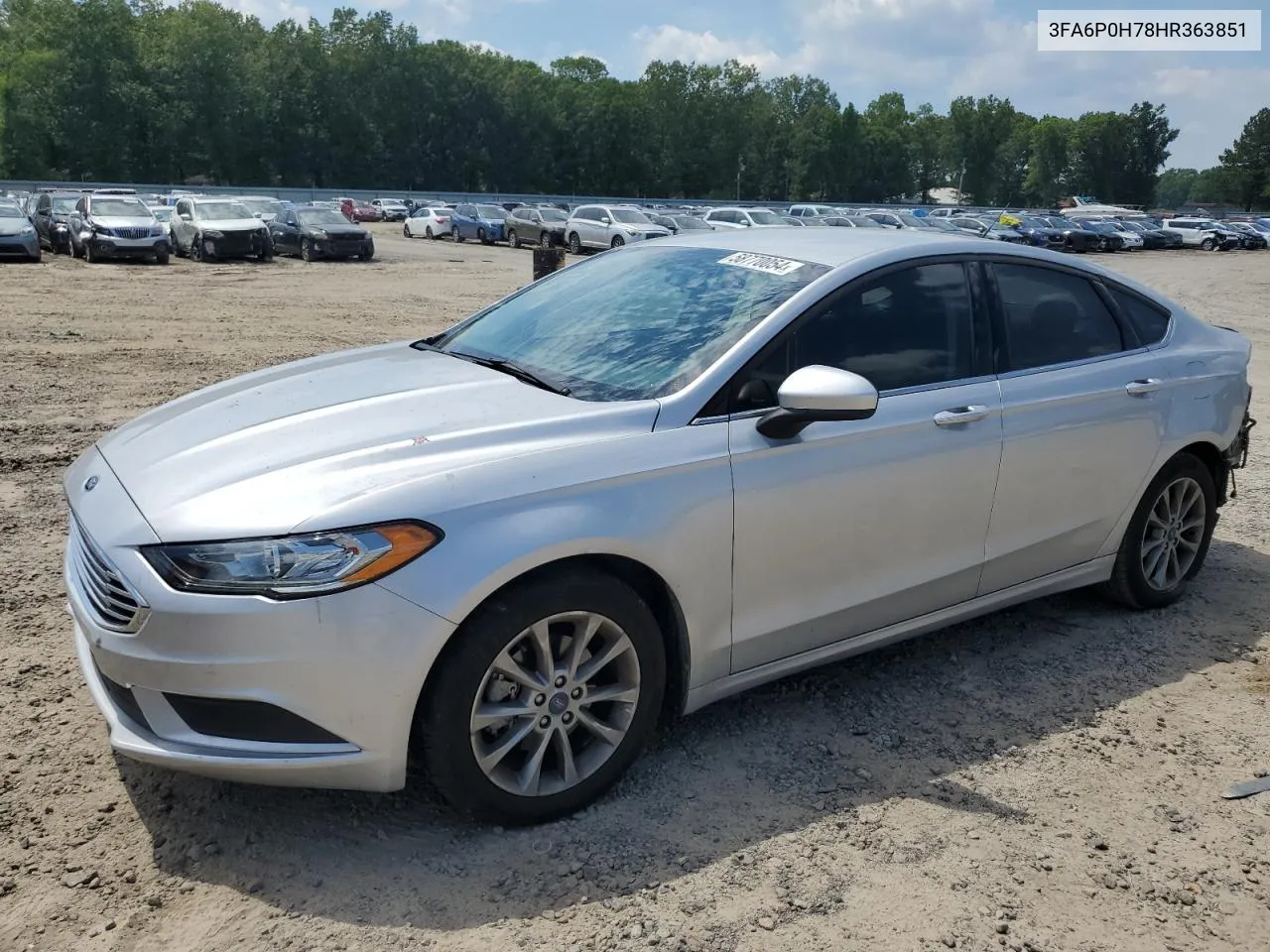 2017 Ford Fusion Se VIN: 3FA6P0H78HR363851 Lot: 58770054