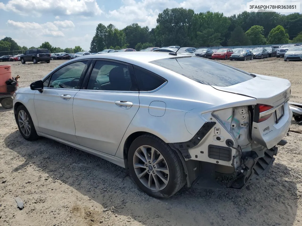 2017 Ford Fusion Se VIN: 3FA6P0H78HR363851 Lot: 58770054