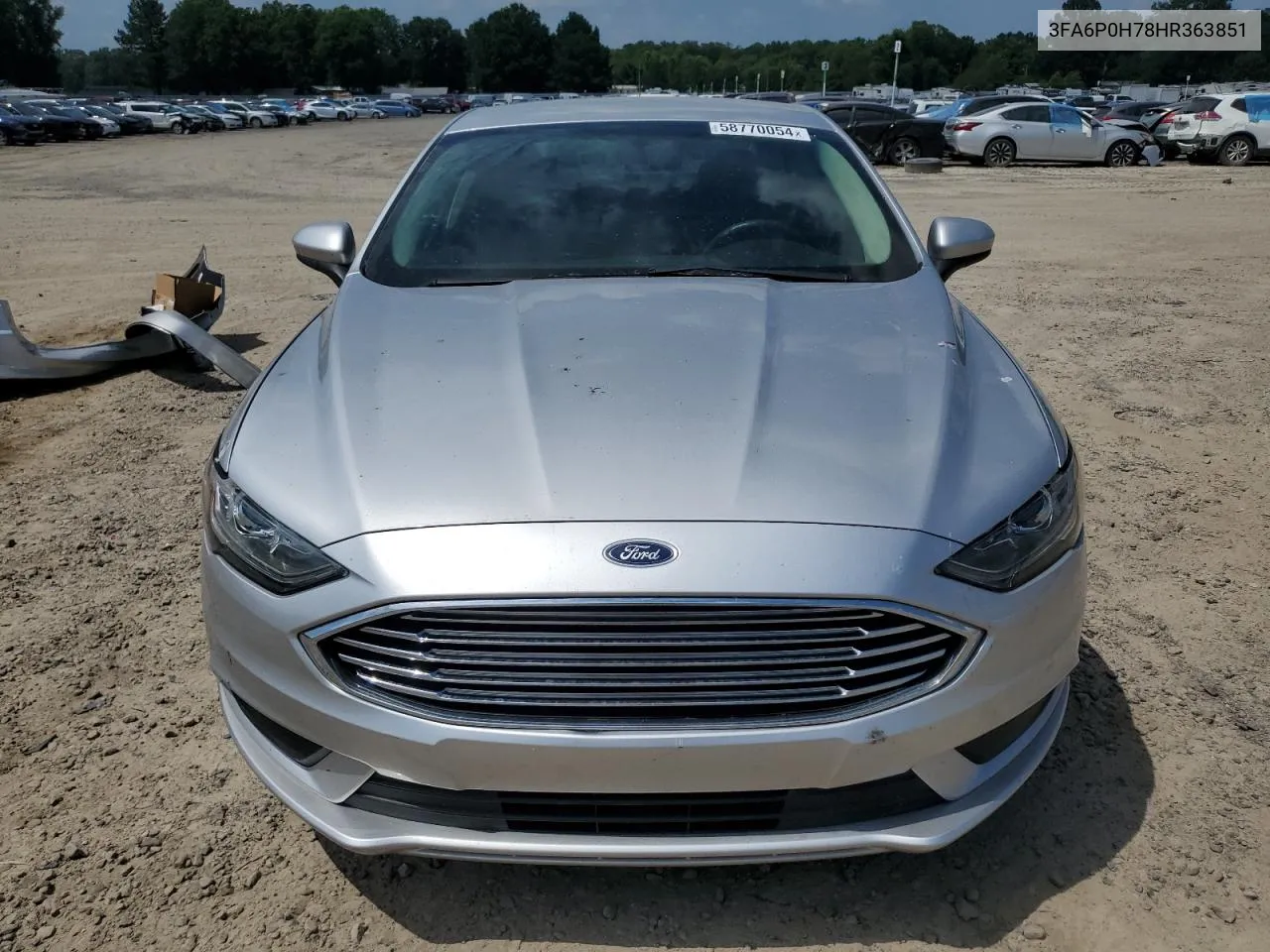 2017 Ford Fusion Se VIN: 3FA6P0H78HR363851 Lot: 58770054