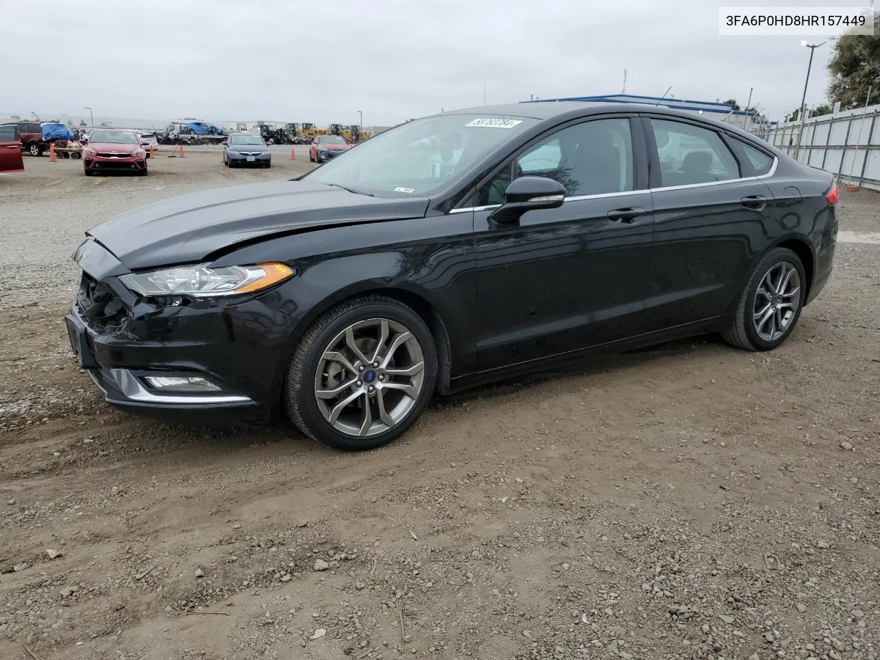 2017 Ford Fusion Se VIN: 3FA6P0HD8HR157449 Lot: 58783784