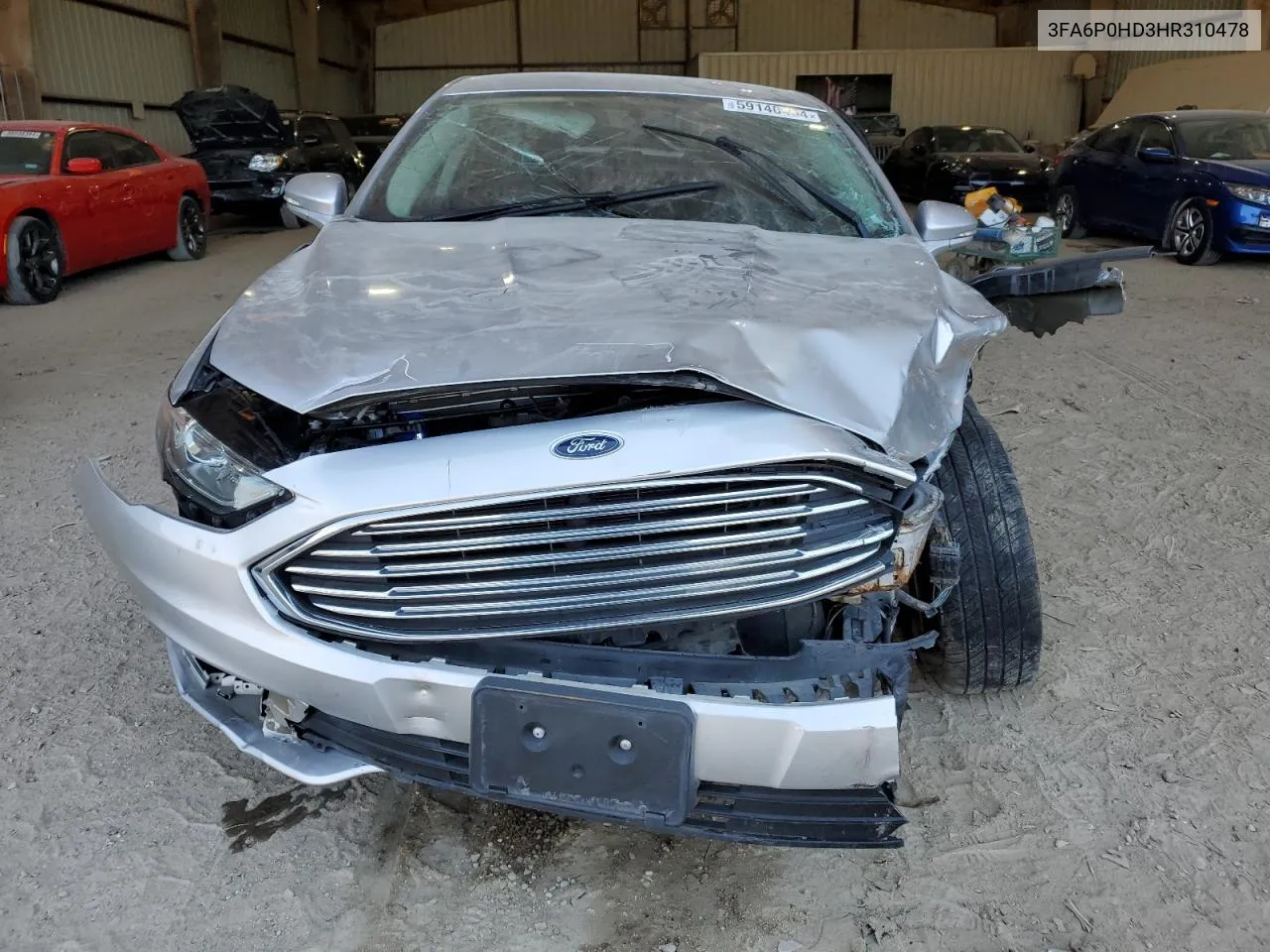 2017 Ford Fusion Se VIN: 3FA6P0HD3HR310478 Lot: 59140454