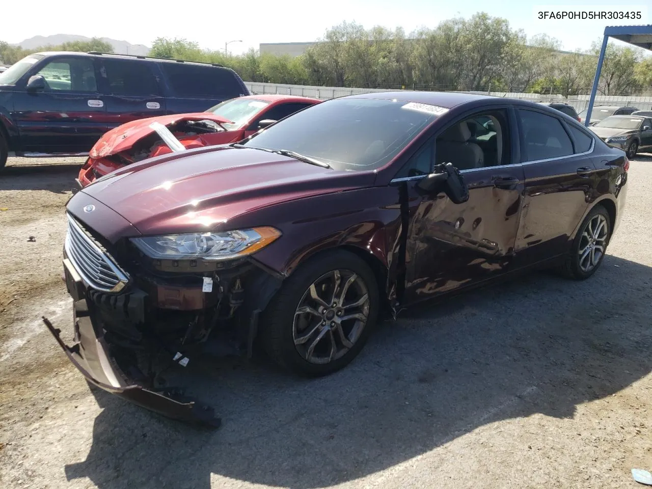 2017 Ford Fusion Se VIN: 3FA6P0HD5HR303435 Lot: 59914664