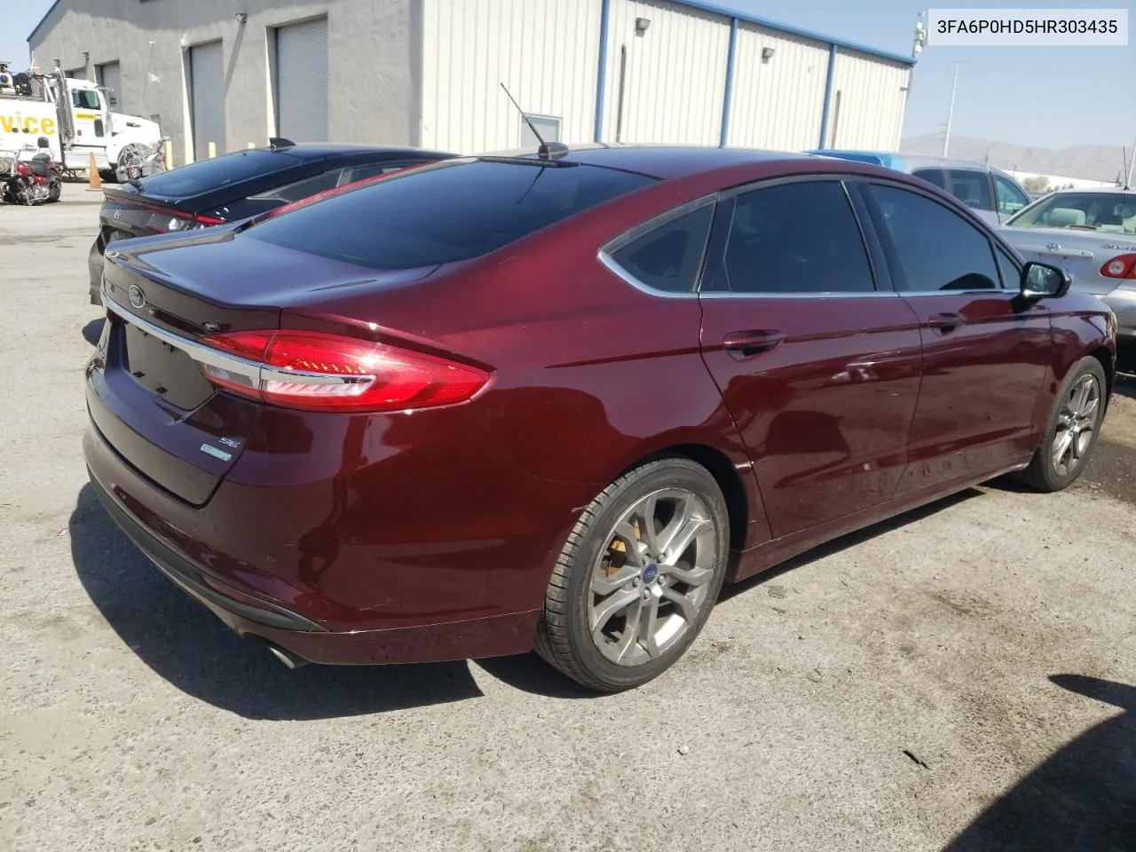 2017 Ford Fusion Se VIN: 3FA6P0HD5HR303435 Lot: 59914664