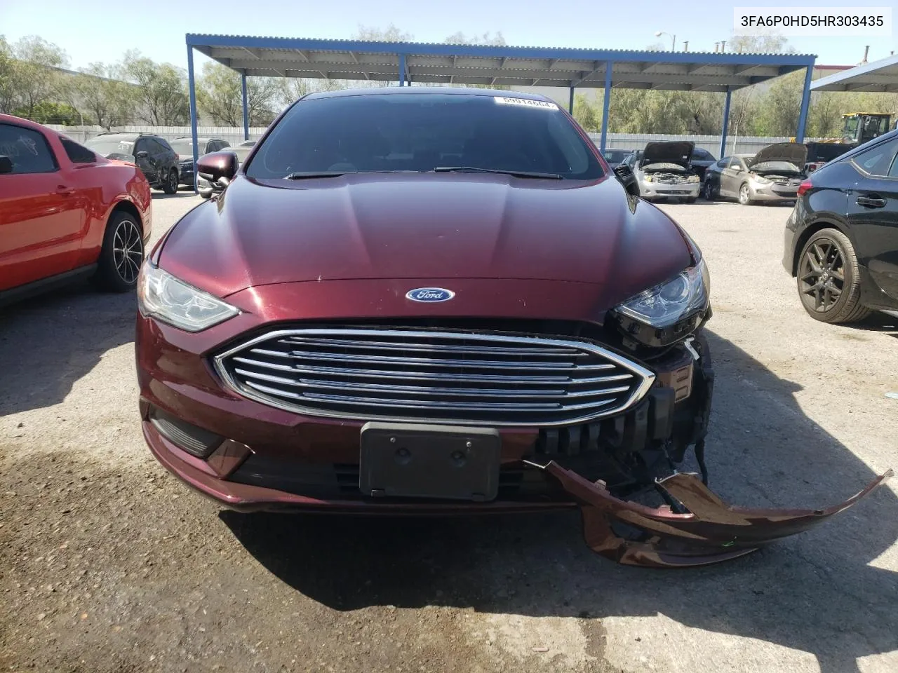 2017 Ford Fusion Se VIN: 3FA6P0HD5HR303435 Lot: 59914664