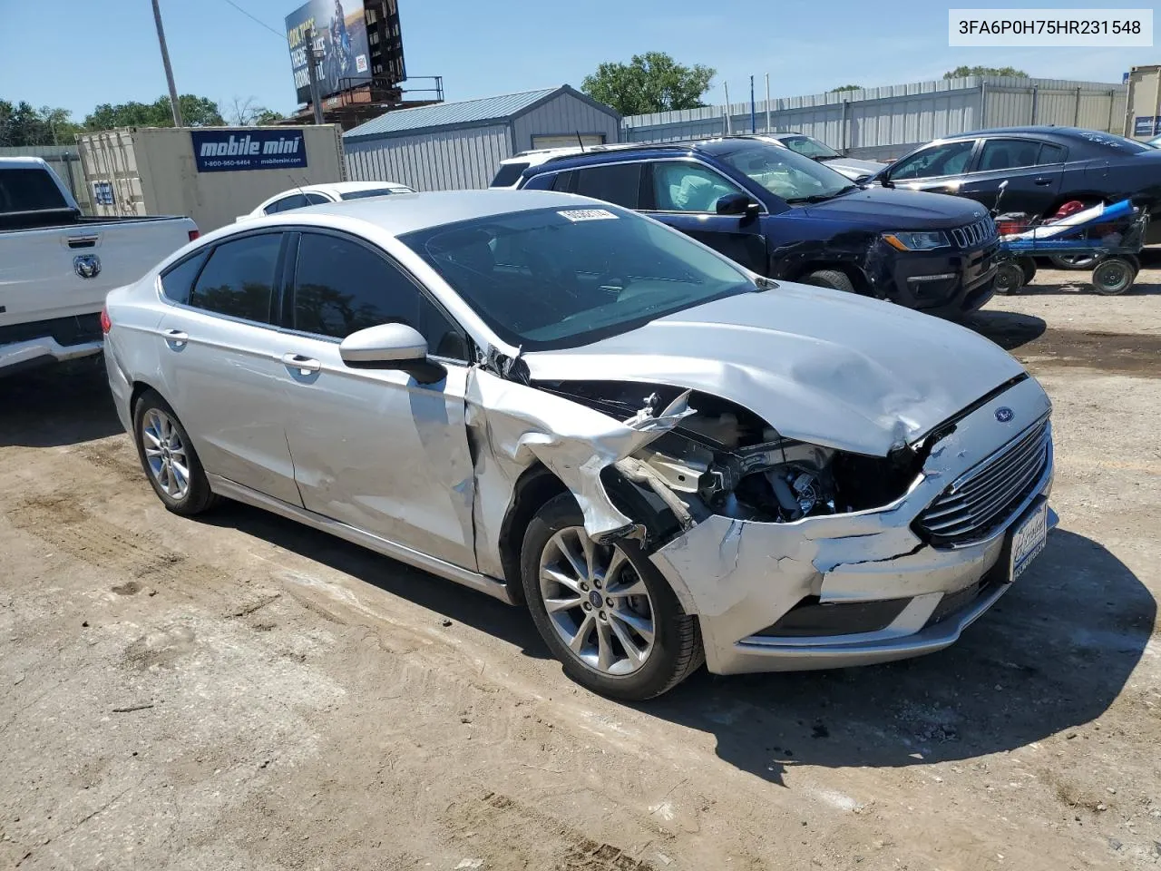 2017 Ford Fusion Se VIN: 3FA6P0H75HR231548 Lot: 60562174