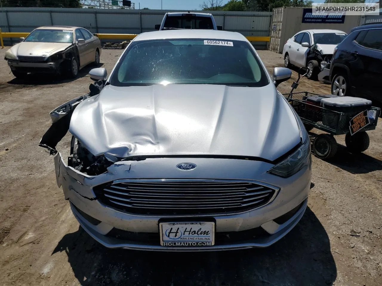 2017 Ford Fusion Se VIN: 3FA6P0H75HR231548 Lot: 60562174