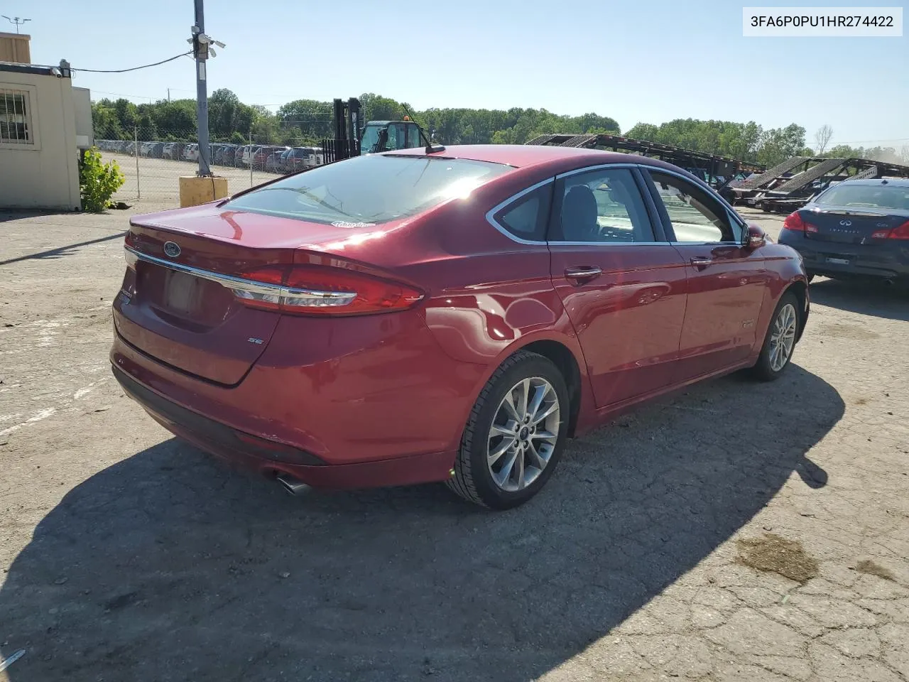 2017 Ford Fusion Se Phev VIN: 3FA6P0PU1HR274422 Lot: 61562364