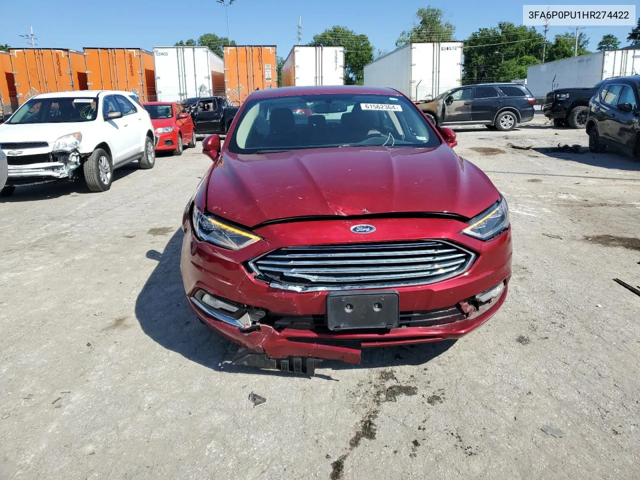 2017 Ford Fusion Se Phev VIN: 3FA6P0PU1HR274422 Lot: 61562364