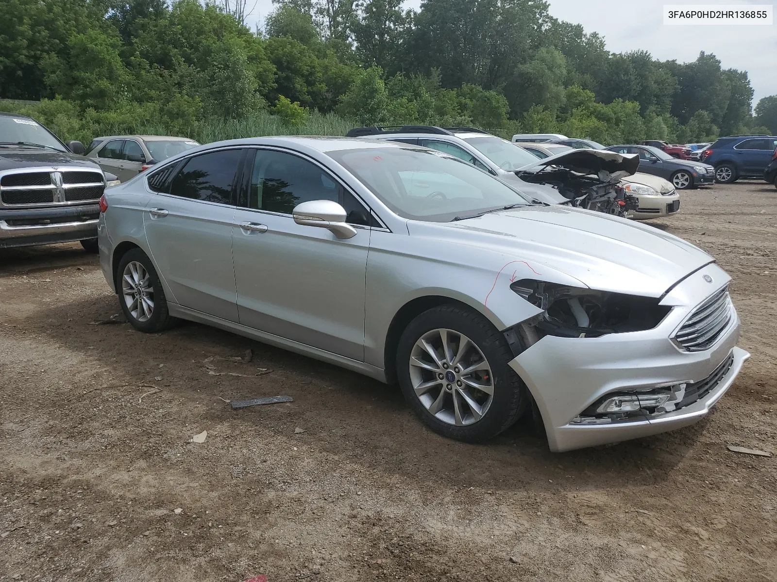 2017 Ford Fusion Se VIN: 3FA6P0HD2HR136855 Lot: 61612254