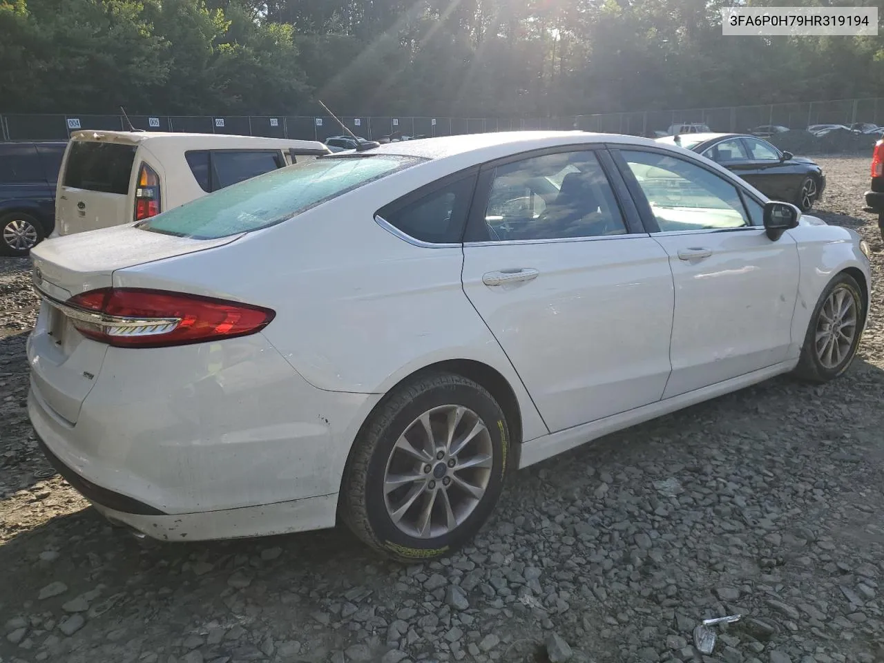 2017 Ford Fusion Se VIN: 3FA6P0H79HR319194 Lot: 61633664