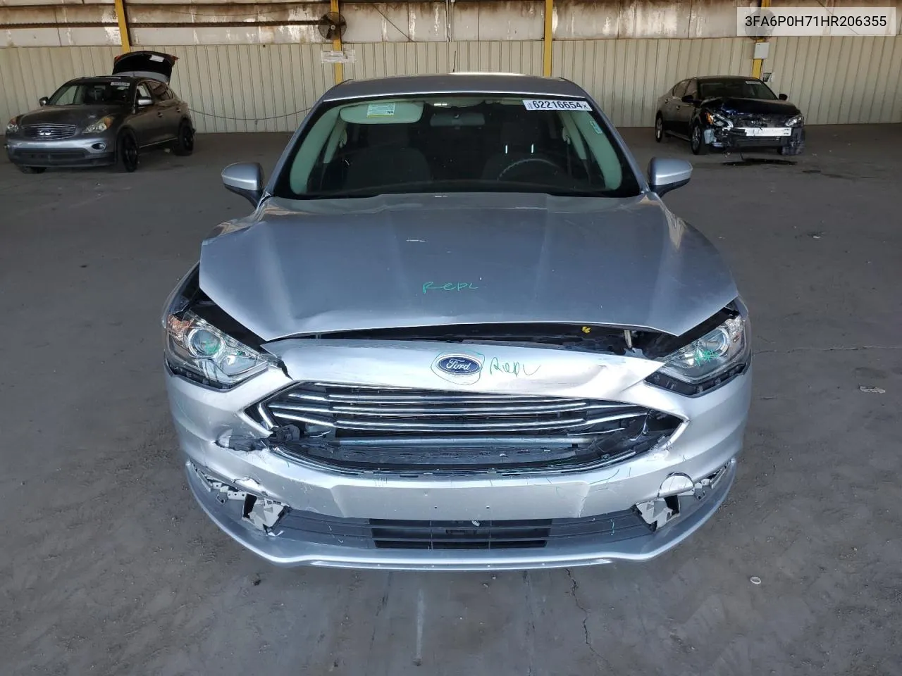 2017 Ford Fusion Se VIN: 3FA6P0H71HR206355 Lot: 62216654