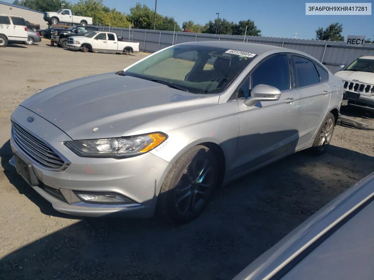 2017 Ford Fusion Se VIN: 3FA6P0H9XHR417281 Lot: 63129804