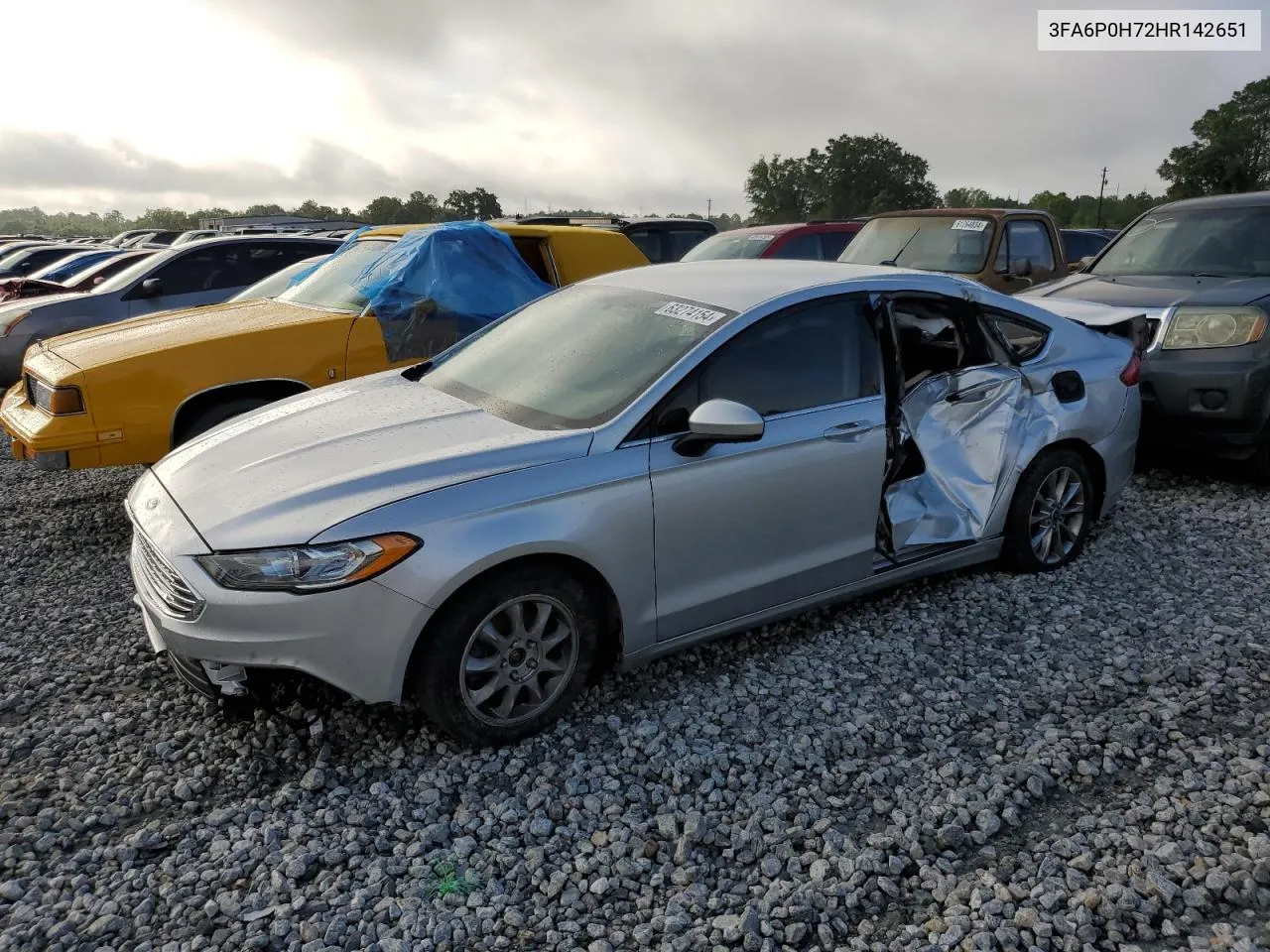 2017 Ford Fusion Se VIN: 3FA6P0H72HR142651 Lot: 63274154