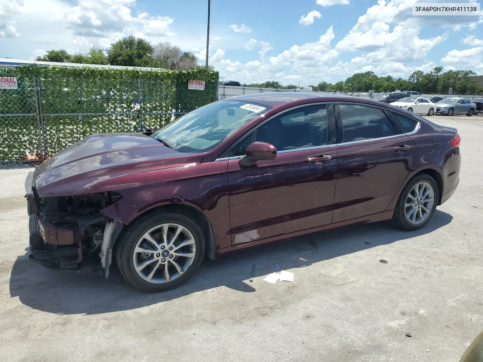 2017 Ford Fusion Se VIN: 3FA6P0H7XHR411138 Lot: 63895894