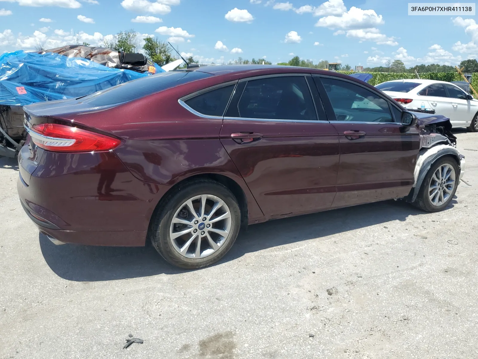 2017 Ford Fusion Se VIN: 3FA6P0H7XHR411138 Lot: 63895894