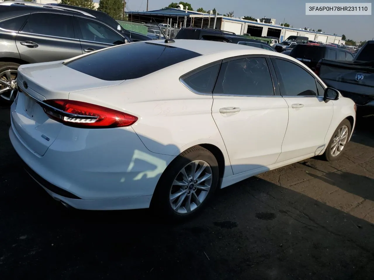 2017 Ford Fusion Se VIN: 3FA6P0H78HR231110 Lot: 65042904