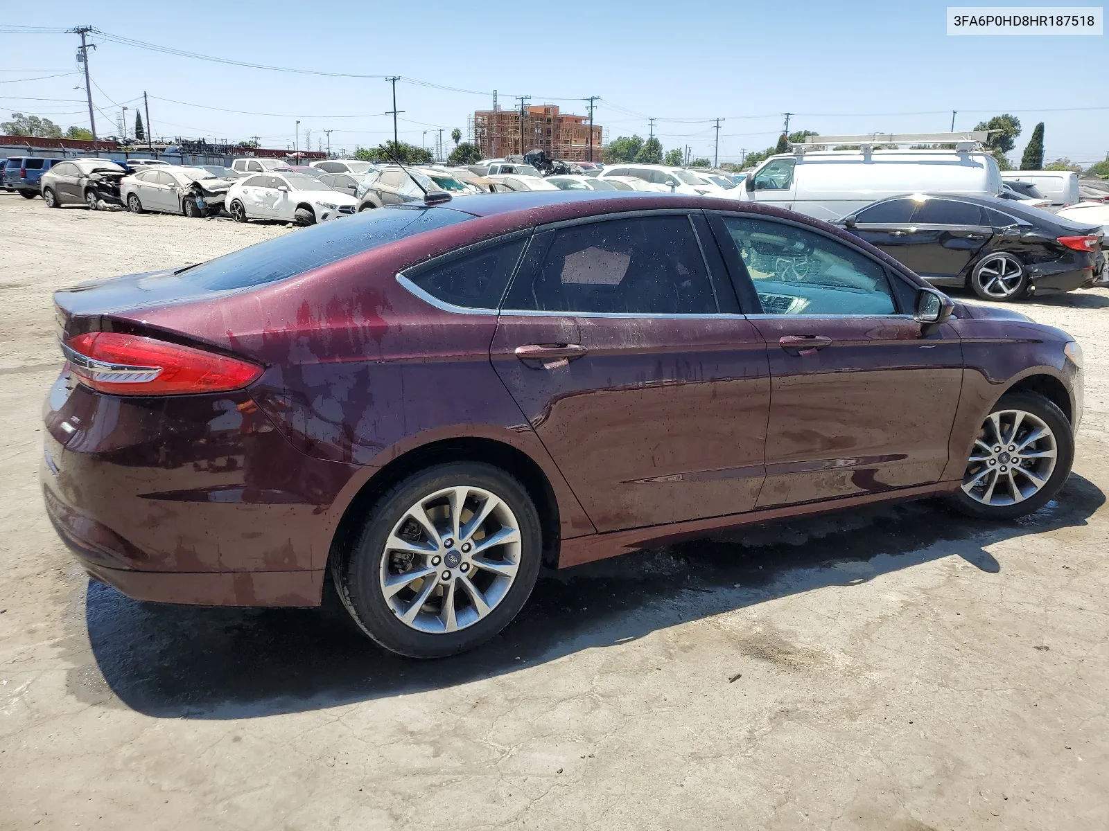 2017 Ford Fusion Se VIN: 3FA6P0HD8HR187518 Lot: 65250944