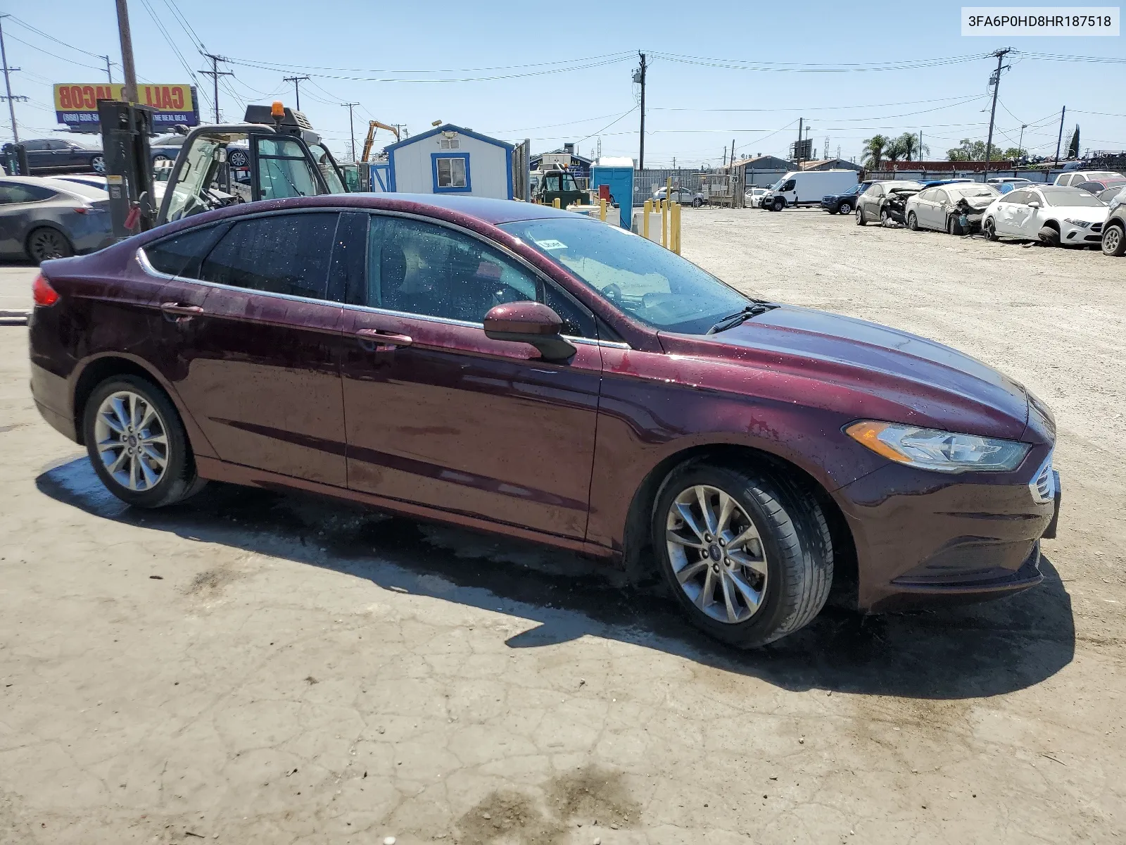 2017 Ford Fusion Se VIN: 3FA6P0HD8HR187518 Lot: 65250944