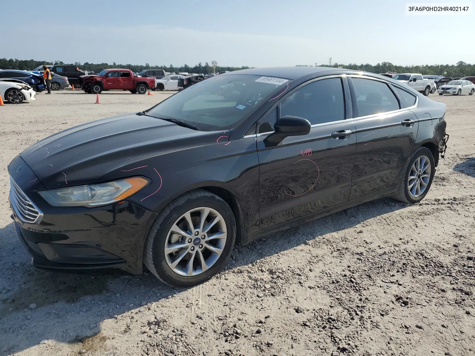 2017 Ford Fusion Se VIN: 3FA6P0HD2HR402147 Lot: 65981104