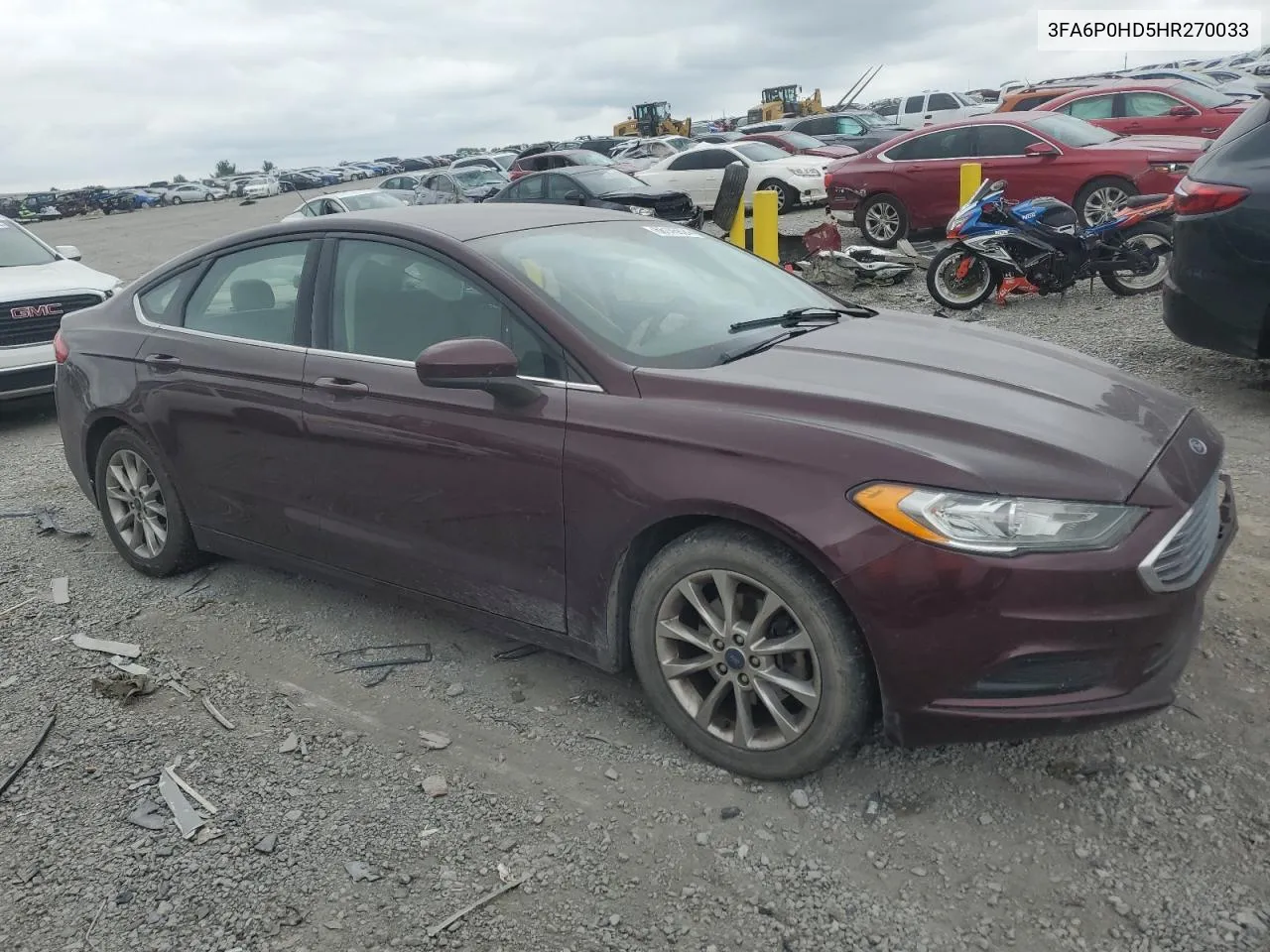 2017 Ford Fusion Se VIN: 3FA6P0HD5HR270033 Lot: 66145624