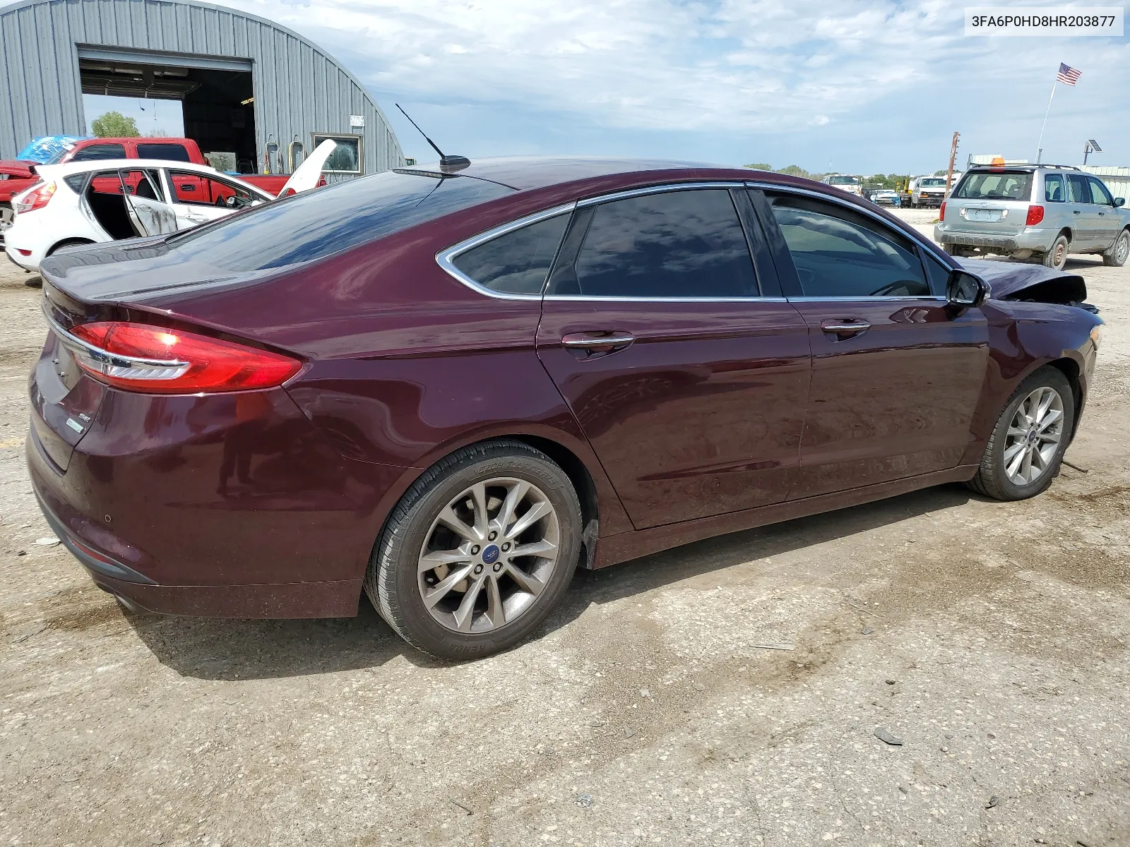 2017 Ford Fusion Se VIN: 3FA6P0HD8HR203877 Lot: 66569874