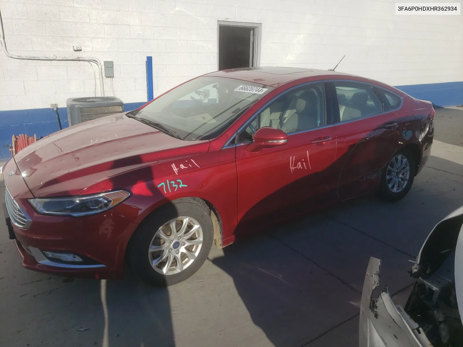 2017 Ford Fusion Se VIN: 3FA6P0HDXHR362934 Lot: 66628744