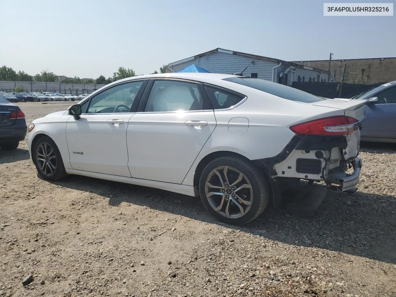 2017 Ford Fusion Se Hybrid VIN: 3FA6P0LU5HR325216 Lot: 67086154