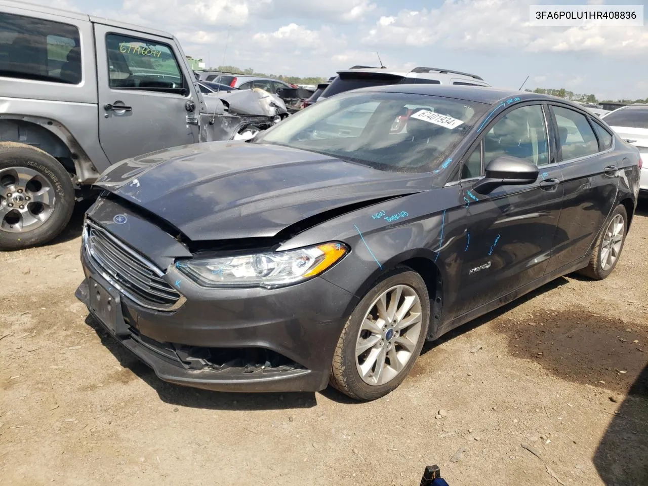 2017 Ford Fusion Se Hybrid VIN: 3FA6P0LU1HR408836 Lot: 67401934