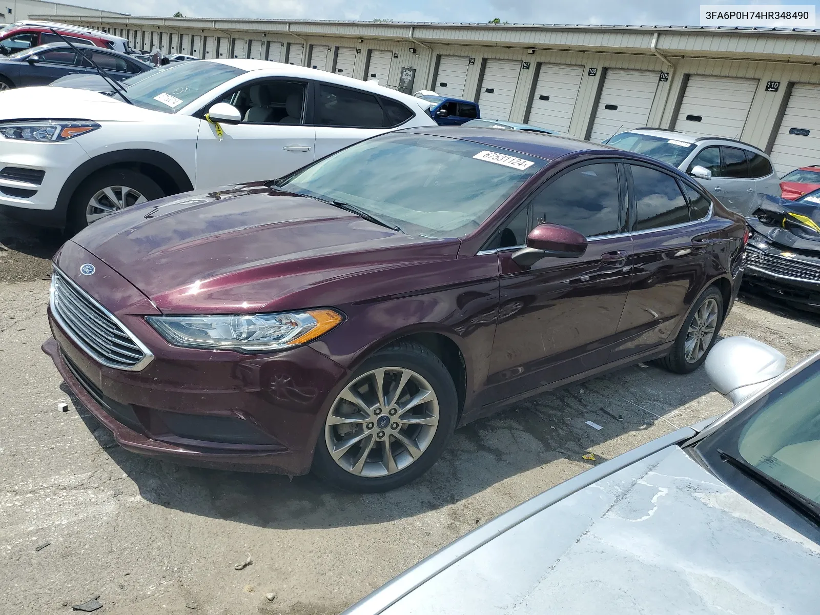 2017 Ford Fusion Se VIN: 3FA6P0H74HR348490 Lot: 67531124