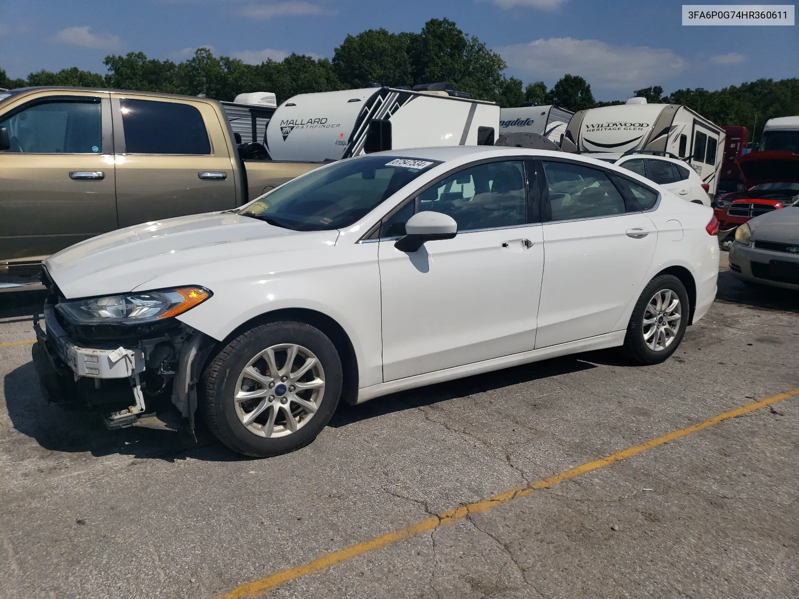 2017 Ford Fusion S VIN: 3FA6P0G74HR360611 Lot: 67547534