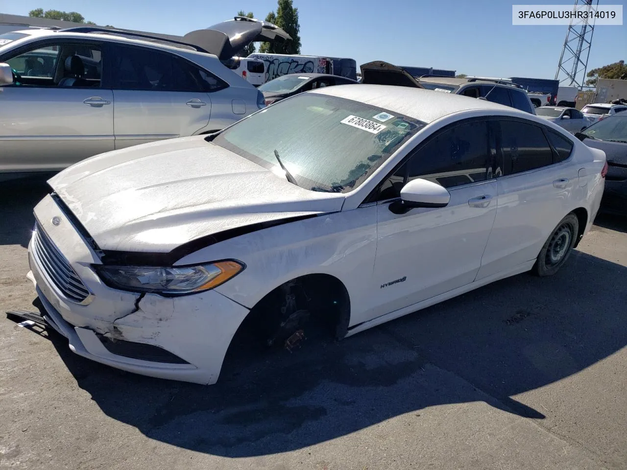 2017 Ford Fusion Se Hybrid VIN: 3FA6P0LU3HR314019 Lot: 67803864