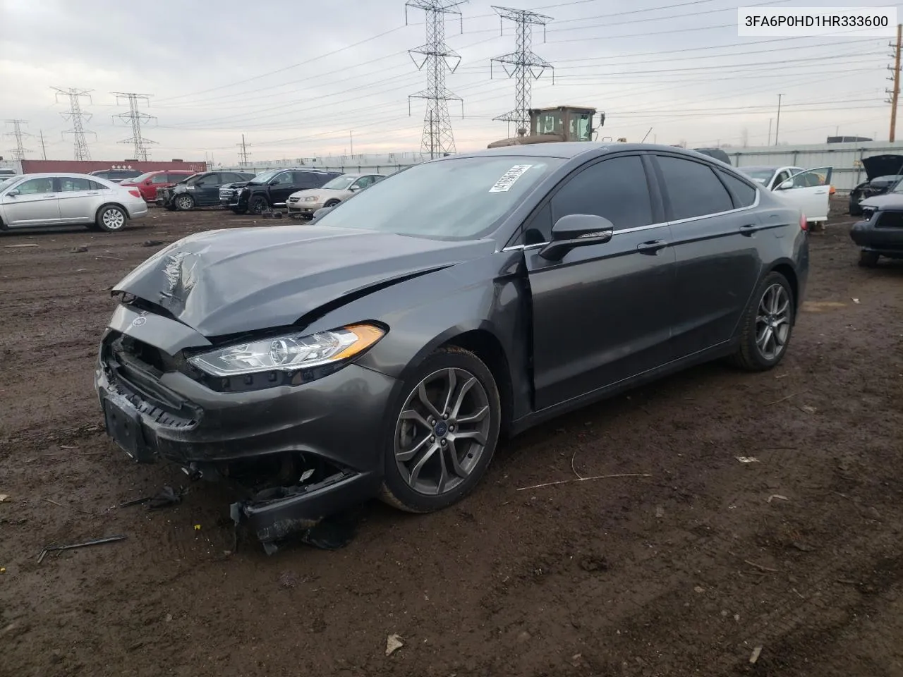 2017 Ford Fusion Se VIN: 3FA6P0HD1HR333600 Lot: 68007404