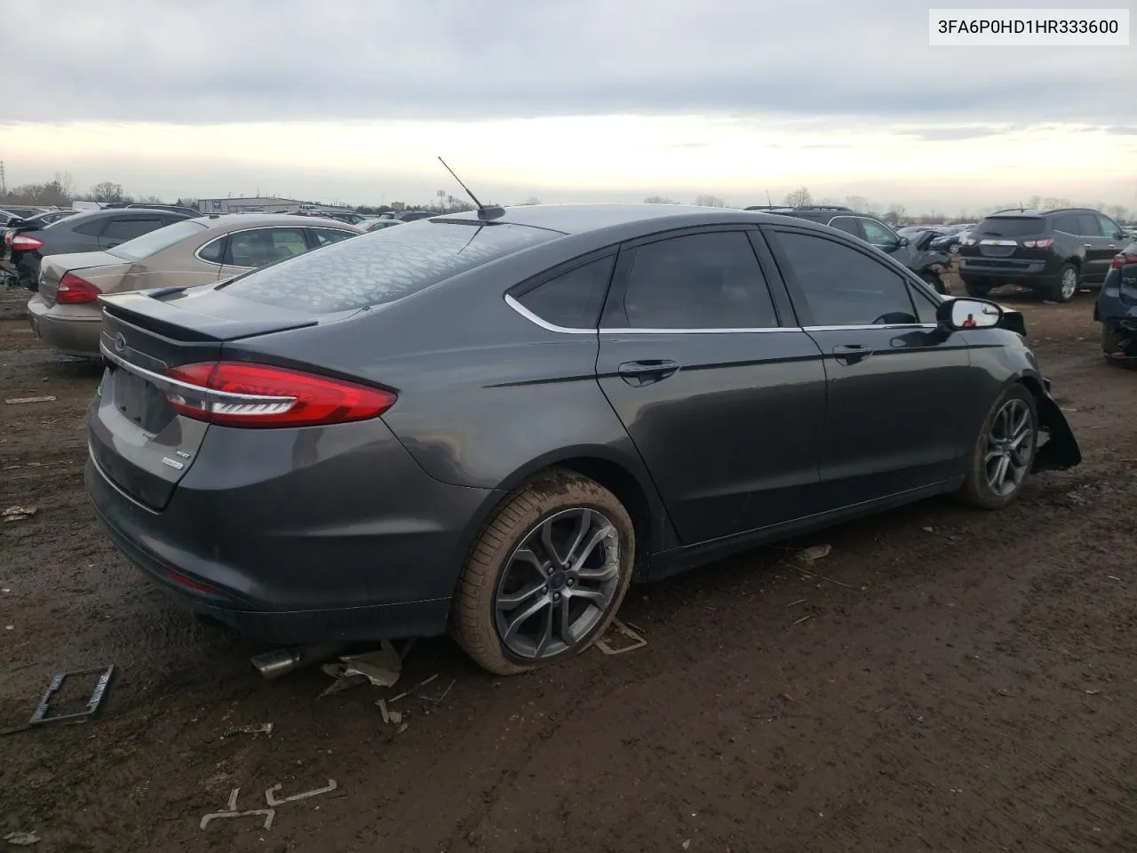 2017 Ford Fusion Se VIN: 3FA6P0HD1HR333600 Lot: 68007404