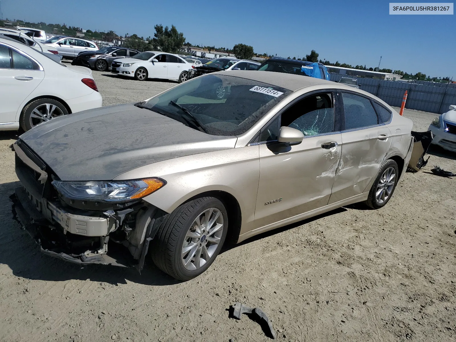 2017 Ford Fusion Se Hybrid VIN: 3FA6P0LU5HR381267 Lot: 68111514