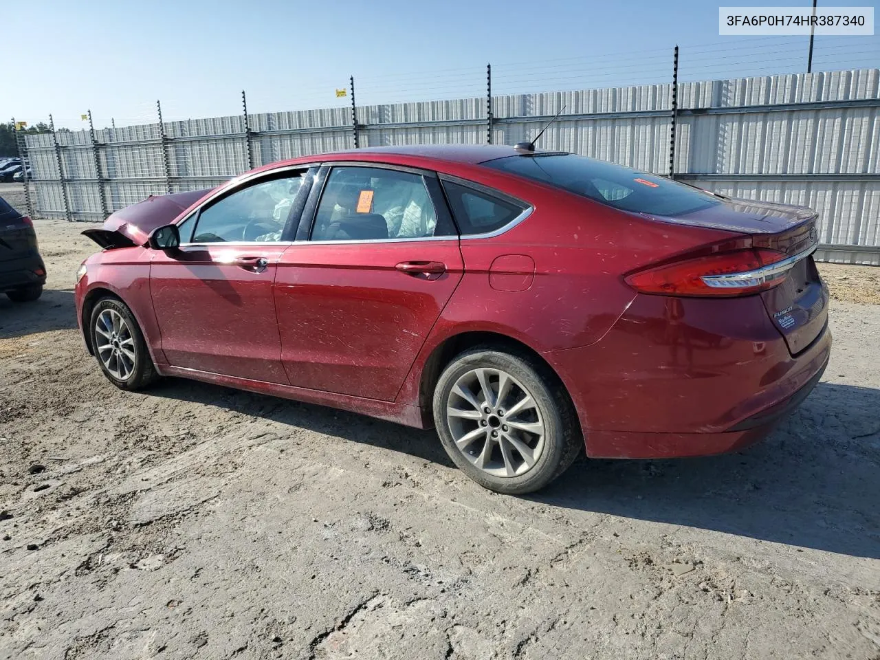 2017 Ford Fusion Se VIN: 3FA6P0H74HR387340 Lot: 68287224