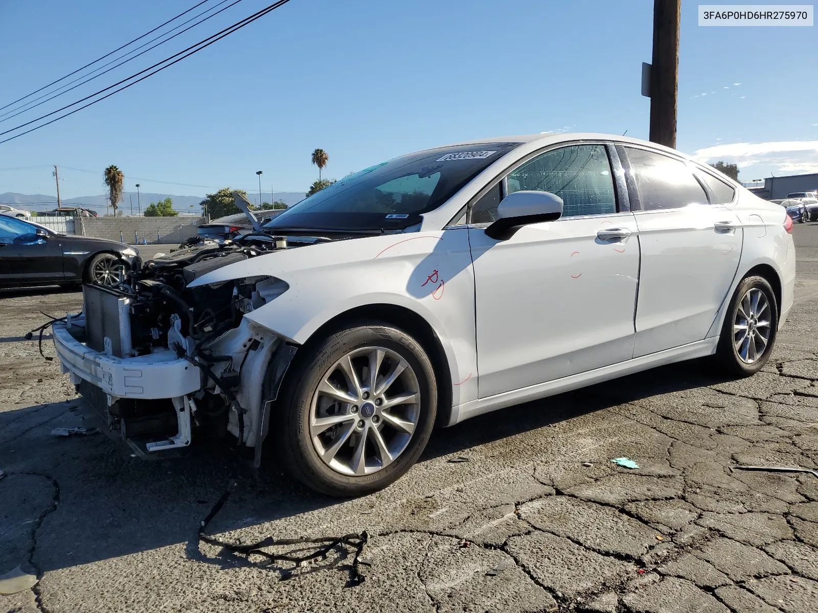 2017 Ford Fusion Se VIN: 3FA6P0HD6HR275970 Lot: 68320904