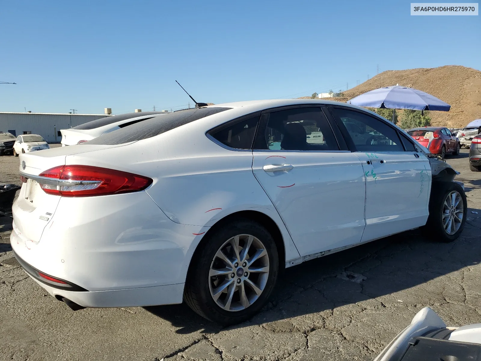 2017 Ford Fusion Se VIN: 3FA6P0HD6HR275970 Lot: 68320904