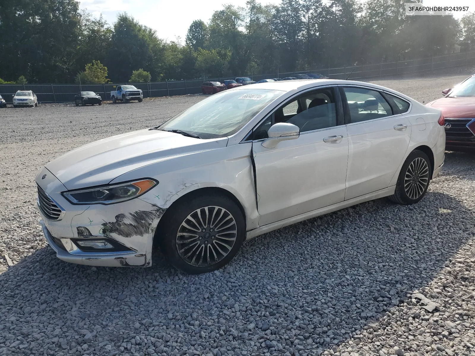 2017 Ford Fusion Se VIN: 3FA6P0HD8HR243957 Lot: 68348774