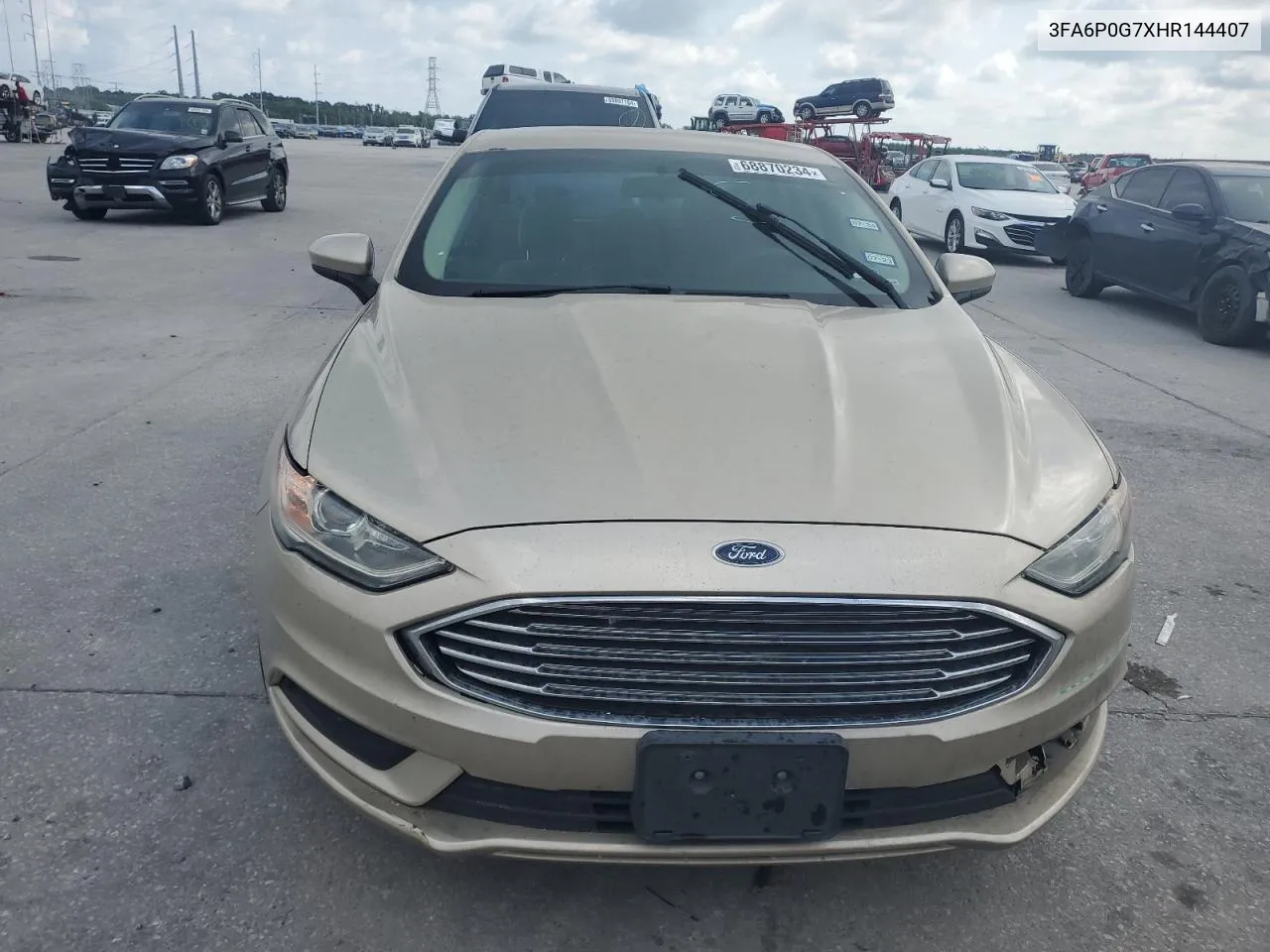 2017 Ford Fusion S VIN: 3FA6P0G7XHR144407 Lot: 68870234