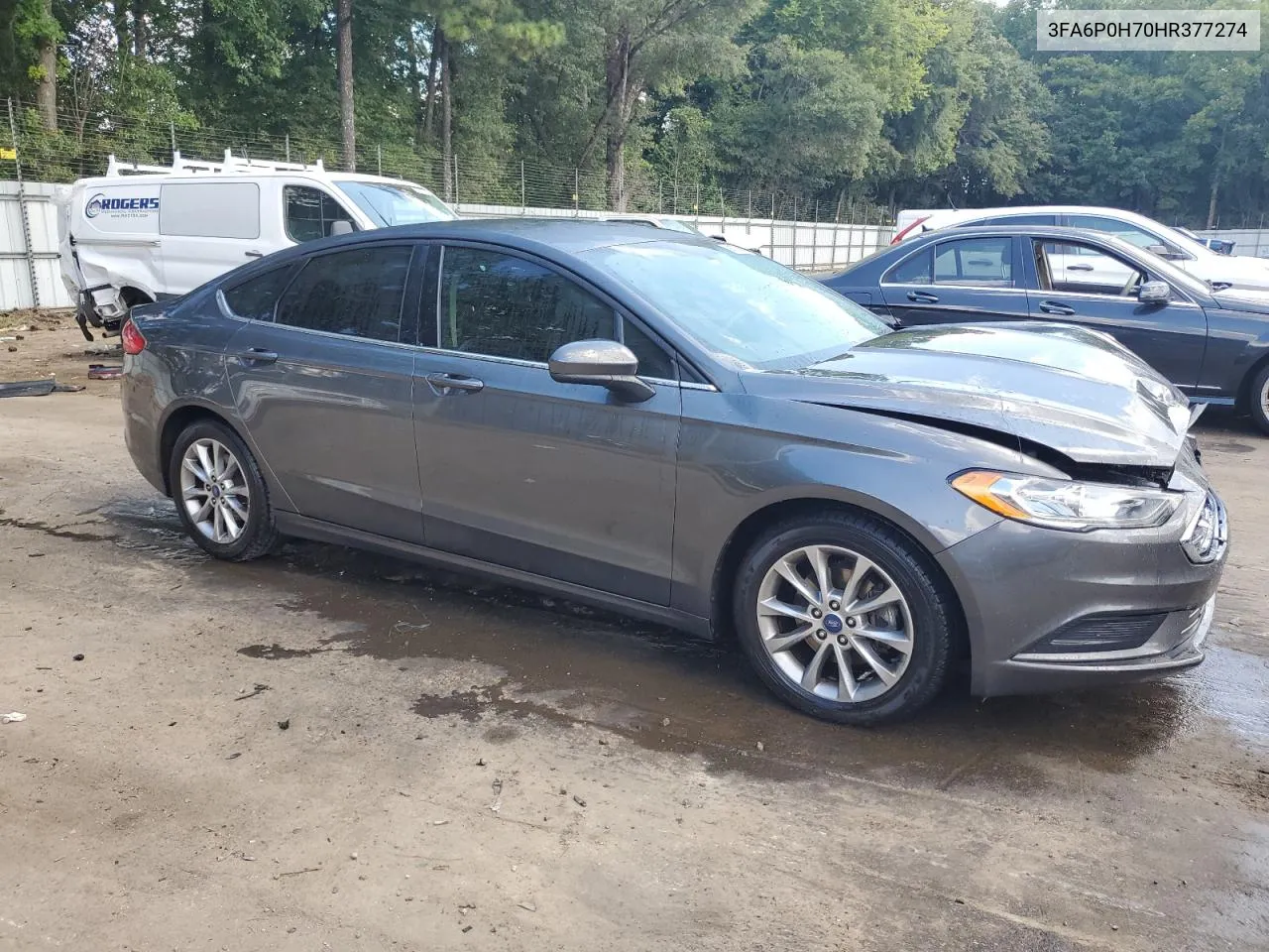 2017 Ford Fusion Se VIN: 3FA6P0H70HR377274 Lot: 69180384