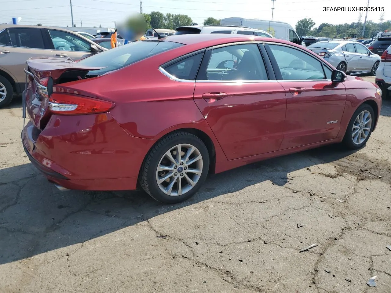 2017 Ford Fusion Se Hybrid VIN: 3FA6P0LUXHR305415 Lot: 69183804