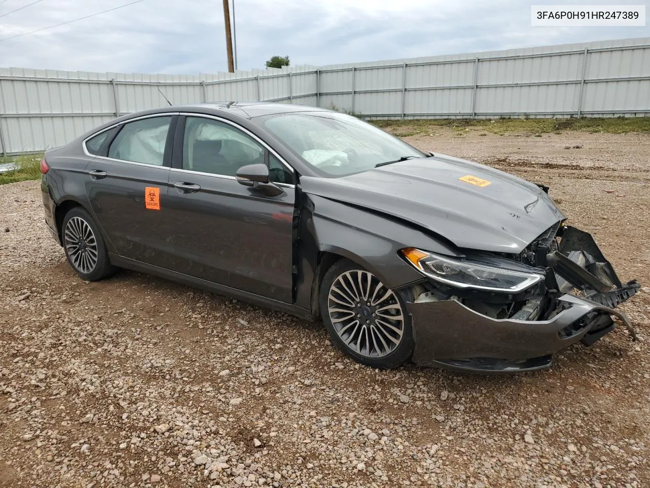 2017 Ford Fusion Se VIN: 3FA6P0H91HR247389 Lot: 69843594