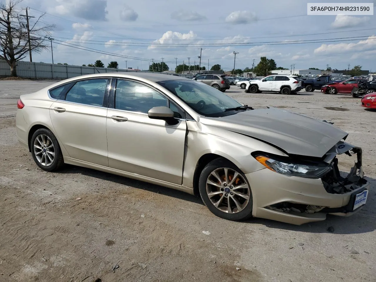 2017 Ford Fusion Se VIN: 3FA6P0H74HR231590 Lot: 70218414