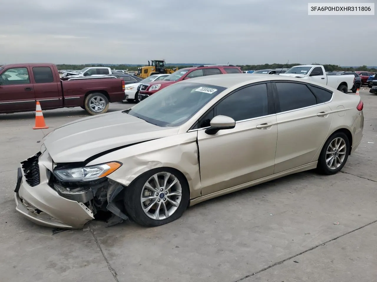 2017 Ford Fusion Se VIN: 3FA6P0HDXHR311806 Lot: 70300484