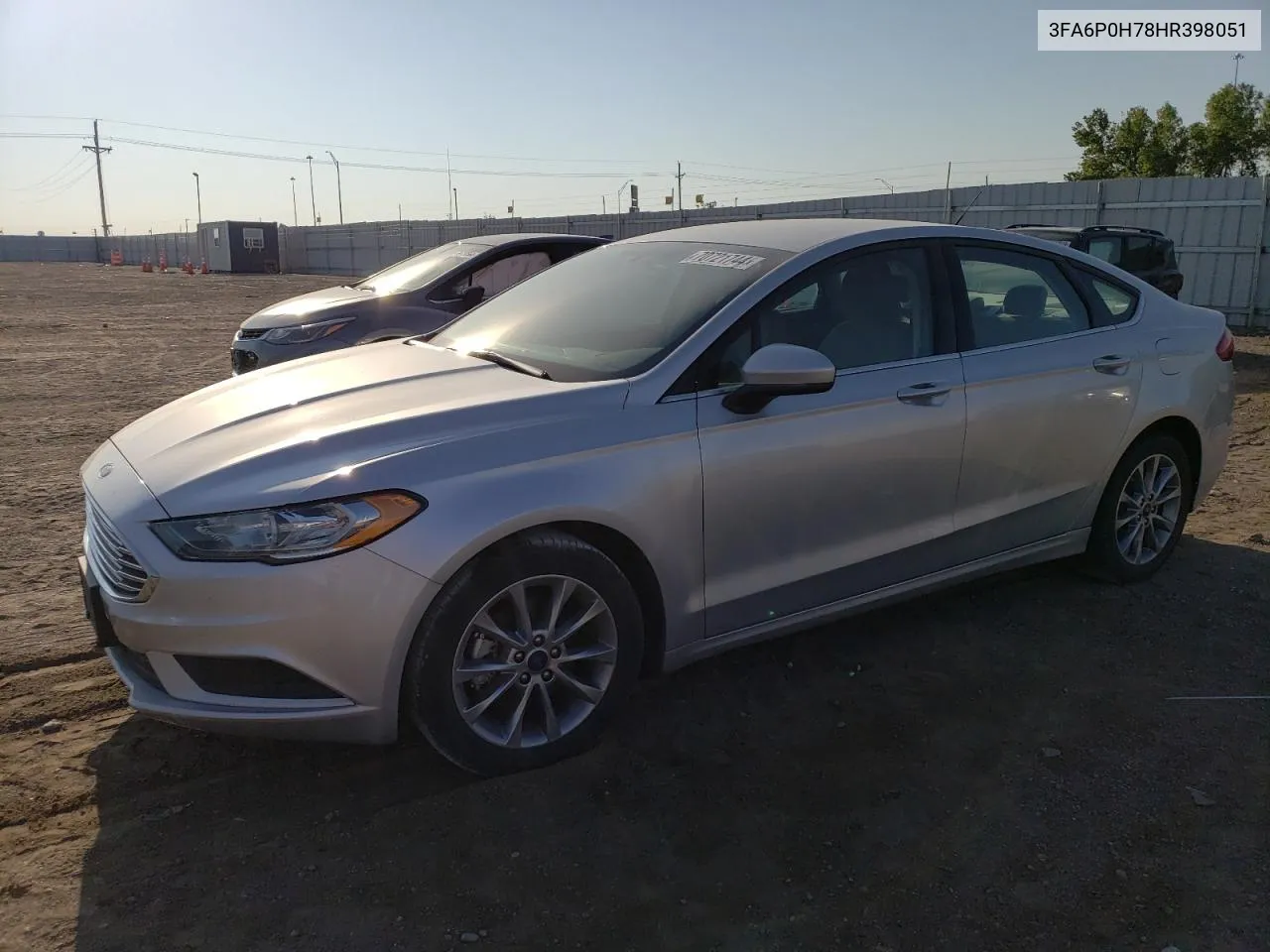 2017 Ford Fusion Se VIN: 3FA6P0H78HR398051 Lot: 70721744