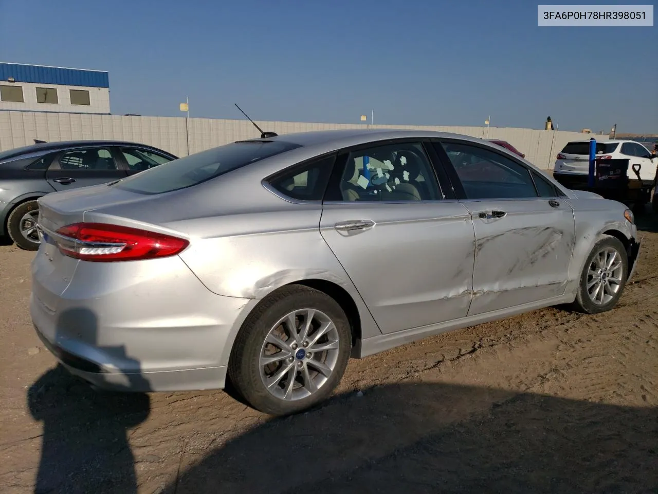 2017 Ford Fusion Se VIN: 3FA6P0H78HR398051 Lot: 70721744