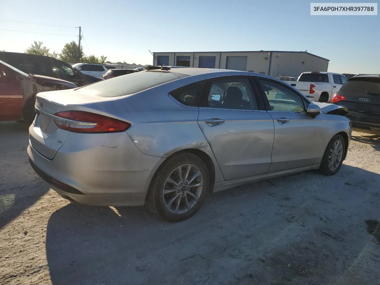 2017 Ford Fusion Se VIN: 3FA6P0H7XHR397788 Lot: 70830094