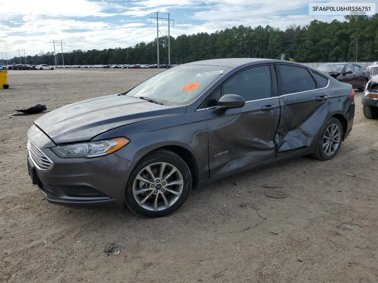 2017 Ford Fusion Se Hybrid VIN: 3FA6P0LU6HR356751 Lot: 70845034