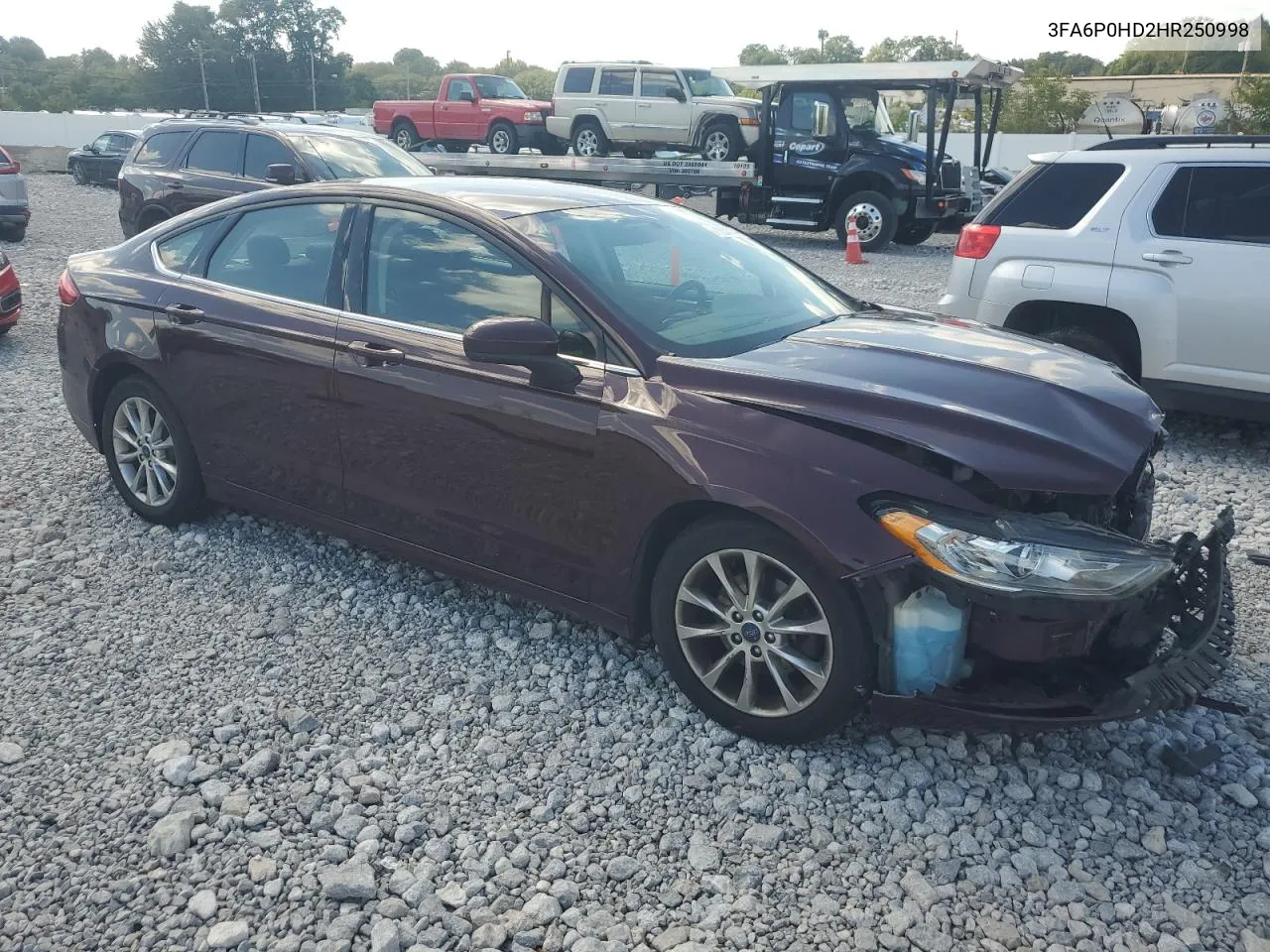 2017 Ford Fusion Se VIN: 3FA6P0HD2HR250998 Lot: 71034714