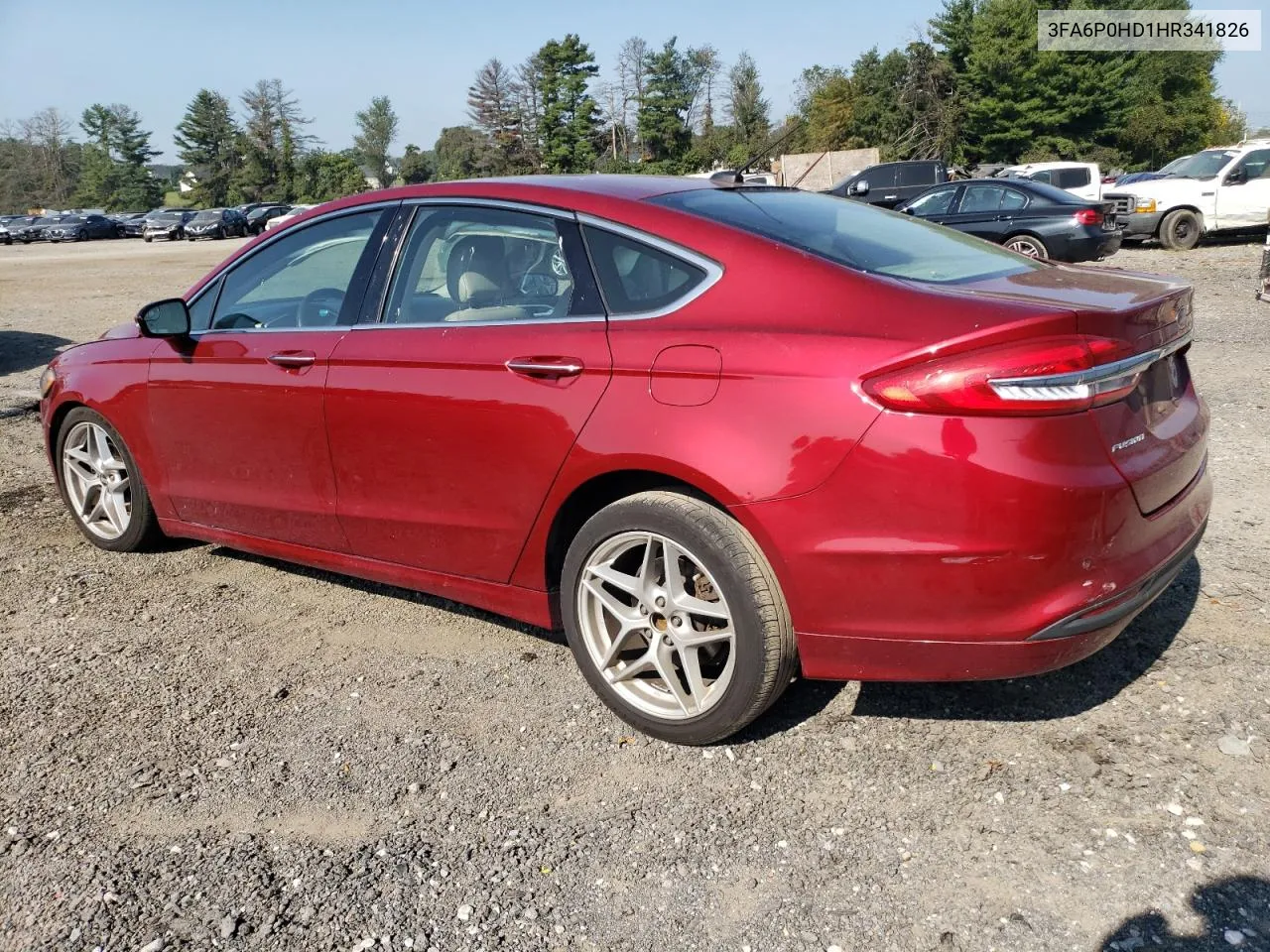 2017 Ford Fusion Se VIN: 3FA6P0HD1HR341826 Lot: 71351524